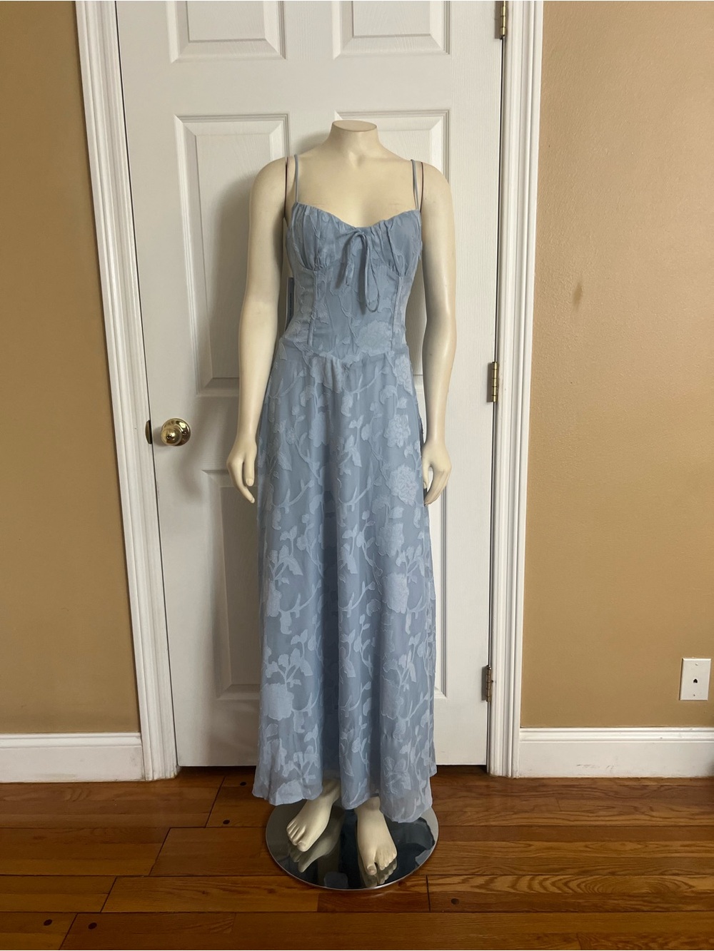 Princess Polly Members Only Maxi Dress Blue Burnout - Picture 8 of 15